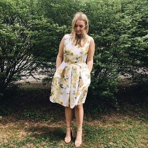 yellow floral liz claiborne dress